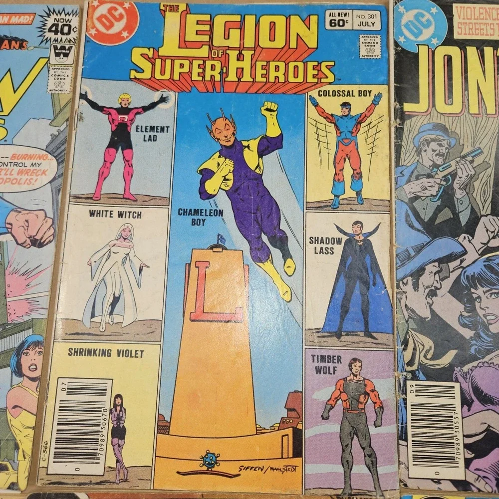 DC COMICS Vintage Lot of 6 - Superman Action Comics, Batman, Jonah Hex, Legion